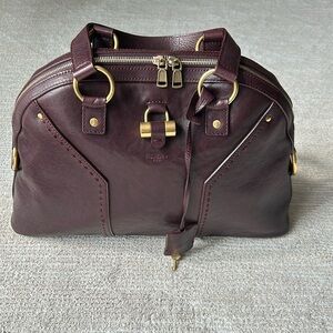 YSL Muse Handbag in Burgandy